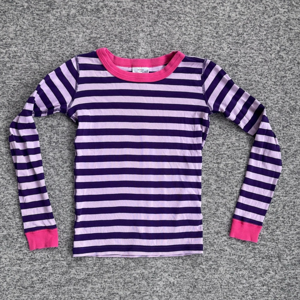Hanna Anderson Pink Purple Stripped LS 100% Organic Cotton Shirt